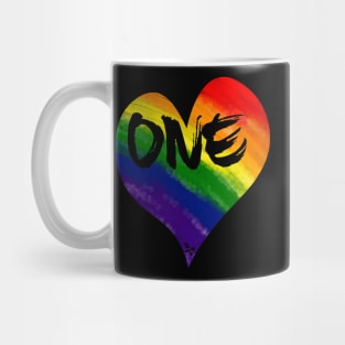 One Love - Rainbow Heart Mug